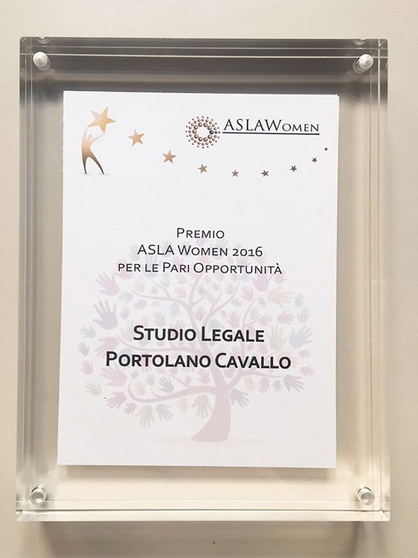 Premio AW 2016 per le Pari Opportunità allo Studio Portolano Cavallo - Eventi ASLAWomen