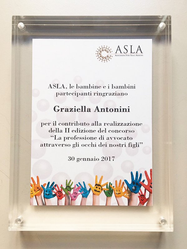 Riconoscimento agli autori delle tracce per il Concorso dei Bambini 2016 - Eventi ASLAWomen