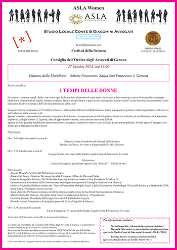 Locandina Evento ASLAWomen Genova